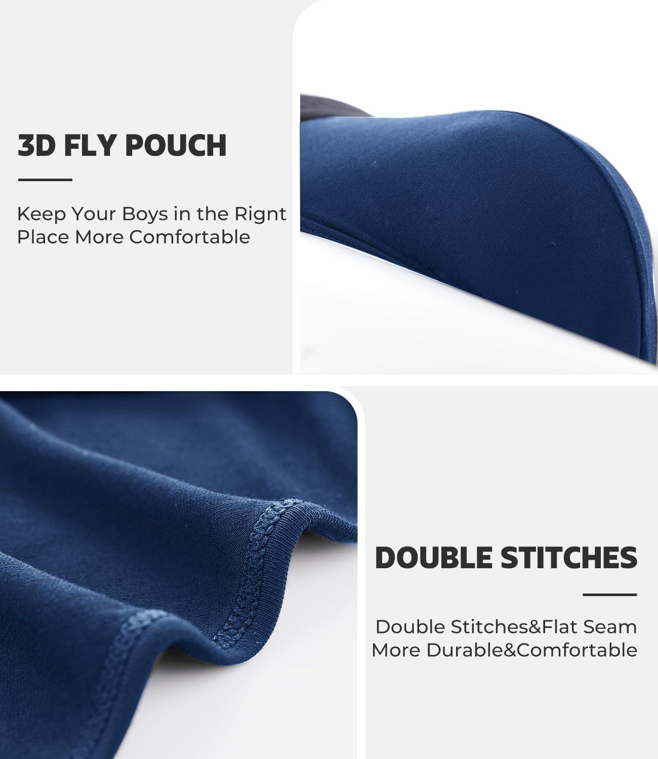 imageMens Tagless Briefs Coverd Waistband Comfort Soft Underwear with Contour Pouch Breathable Underpants MultipacksLight Gray black green dark Blue