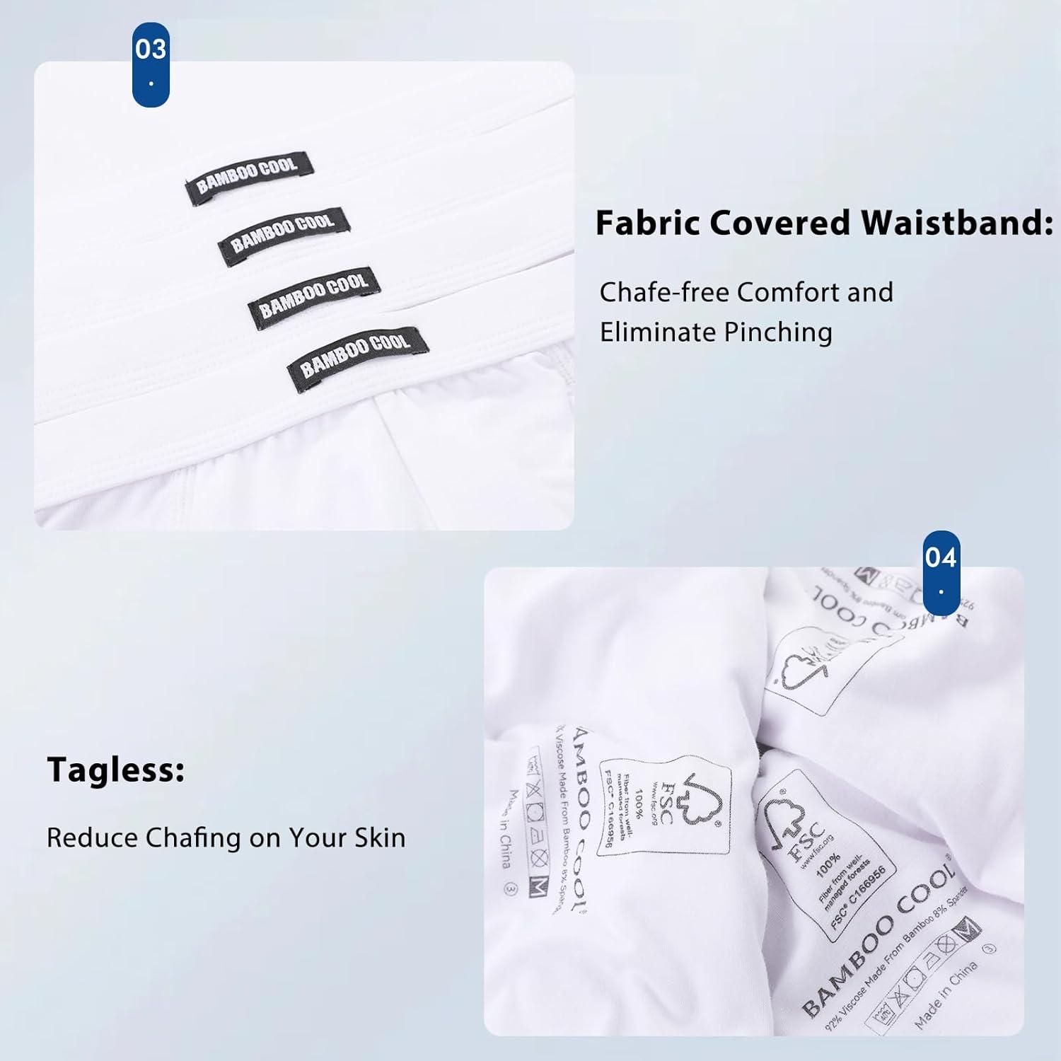 imageMens Tagless Briefs Coverd Waistband Comfort Soft Underwear with Contour Pouch Breathable Underpants MultipacksWhite7pack