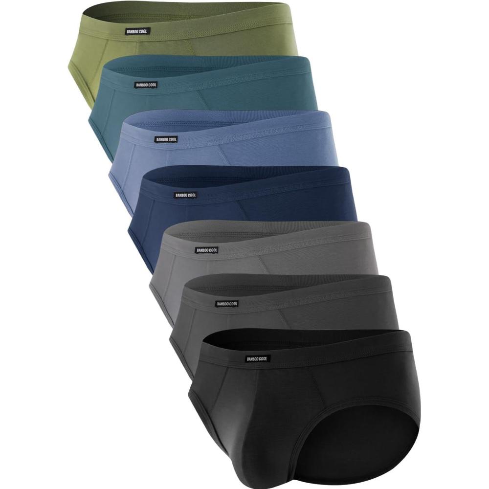 imageMens Tagless Briefs Coverd Waistband Comfort Soft Underwear with Contour Pouch Breathable Underpants MultipacksBlack blue green gray7pack