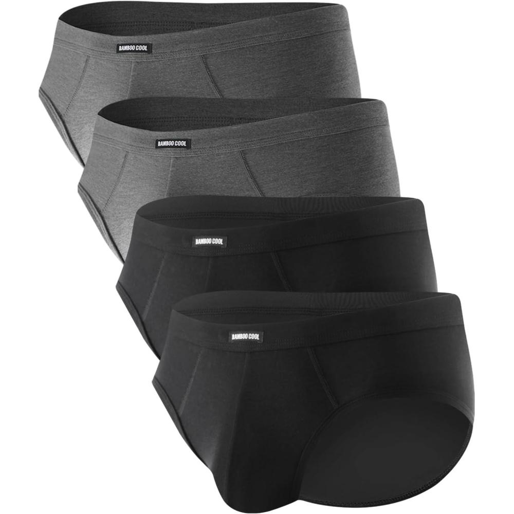 imageMens Tagless Briefs Coverd Waistband Comfort Soft Underwear with Contour Pouch Breathable Underpants MultipacksBlack grey