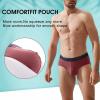 imageMens Tagless Briefs Coverd Waistband Comfort Soft Underwear with Contour Pouch Breathable Underpants MultipacksDark Blue purple red light Blue