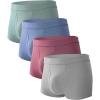 imageBAMBOO COOL Mens Trunks Underwear Soft Breathbale with Stretchy Full Coverage Waistband and Open Fly Pouch 4 Pack01multicolor 4 Pack