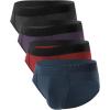 imageMens Tagless Briefs Coverd Waistband Comfort Soft Underwear with Contour Pouch Breathable Underpants MultipacksPurple red black blue
