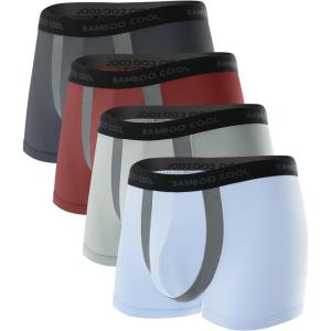 imageBAMBOO COOL Mens Cooling Trunks with UMesh Vent  Breathable Viscose TagFree Anti RideUp Underwear for Men02assorted 4 Pack