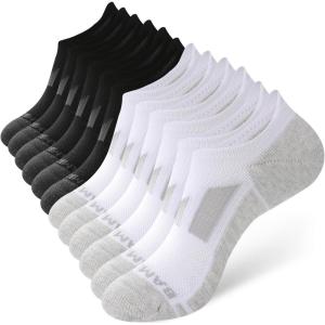 imageBAMBOO COOL Mens NoShow Socks Low Cut Breathable MoistureWicking Socks Non Slip Running Workout casual 6 PacksBlack3 white3