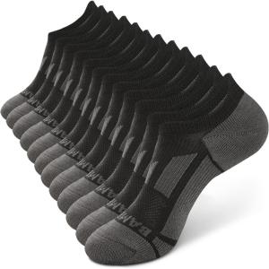 imageBAMBOO COOL Mens NoShow Socks Low Cut Breathable MoistureWicking Socks Non Slip Running Workout casual 6 PacksGrey6