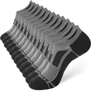 imageBAMBOO COOL Mens NoShow Socks Low Cut Breathable MoistureWicking Socks Non Slip Running Workout casual 6 PacksMedium Gray6