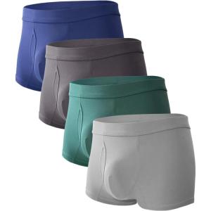 imageBAMBOO COOL Mens Trunks Underwear Soft Breathbale with Stretchy Full Coverage Waistband and Open Fly Pouch 4 Pack04multicolor 4 Pack