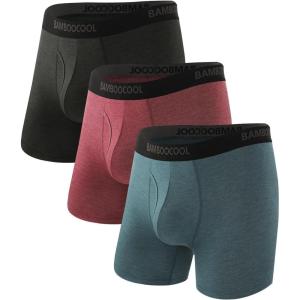 imageBAMBOO COOL Mens Underwear Breathable Boxer Briefs with Fly MoistureWicking Lightweight Underwear 7Pack02green  Red  Black3 Pack