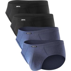 imageMens Tagless Briefs Coverd Waistband Comfort Soft Underwear with Contour Pouch Breathable Underpants MultipacksBlack blue