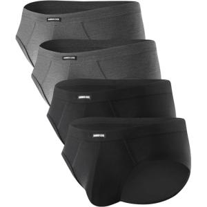 imageMens Tagless Briefs Coverd Waistband Comfort Soft Underwear with Contour Pouch Breathable Underpants MultipacksBlack grey