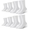 imageBAMBOO COOL Kids Crew Socks Boys Girls Bamboo Uniform Breathable MoistureWicking Dress Socks Solid Black White 8 Pack8 Pairs White