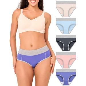 imageBAMBOO COOL Womens Underwear High Waisted Briefs Full Coverage Soft and Breathable Panties 5PackMulticolor E5pack