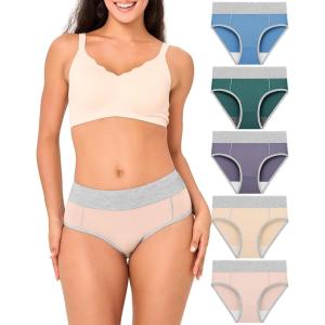 imageBAMBOO COOL Womens Underwear High Waisted Briefs Full Coverage Soft and Breathable Panties 5PackMulticolor F5pack