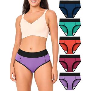 imageBAMBOO COOL Womens Underwear High Waisted Briefs Full Coverage Soft and Breathable Panties 5PackMulticolor G5pack