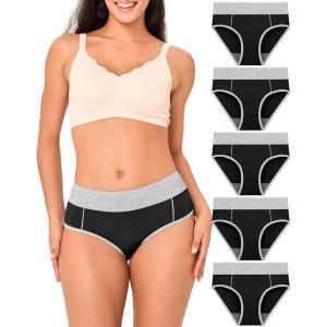 imageBAMBOO COOL Womens Underwear High Waisted Briefs Full Coverage Soft and Breathable Panties 5PackMulticolor H5pack