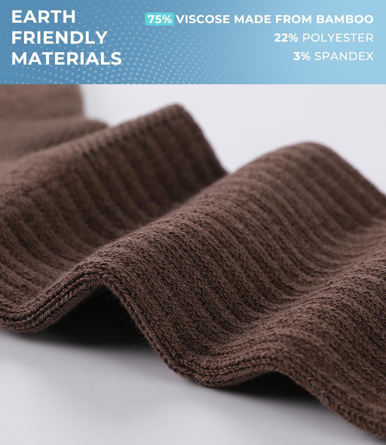 imageBAMBOO COOL Mens Crew Socks Athletic Running Sports Socks Cushioned Moisture Wicking Breathable Arch Support 6 PackMulticoloured H 6pack Bamboo Cotton Blend