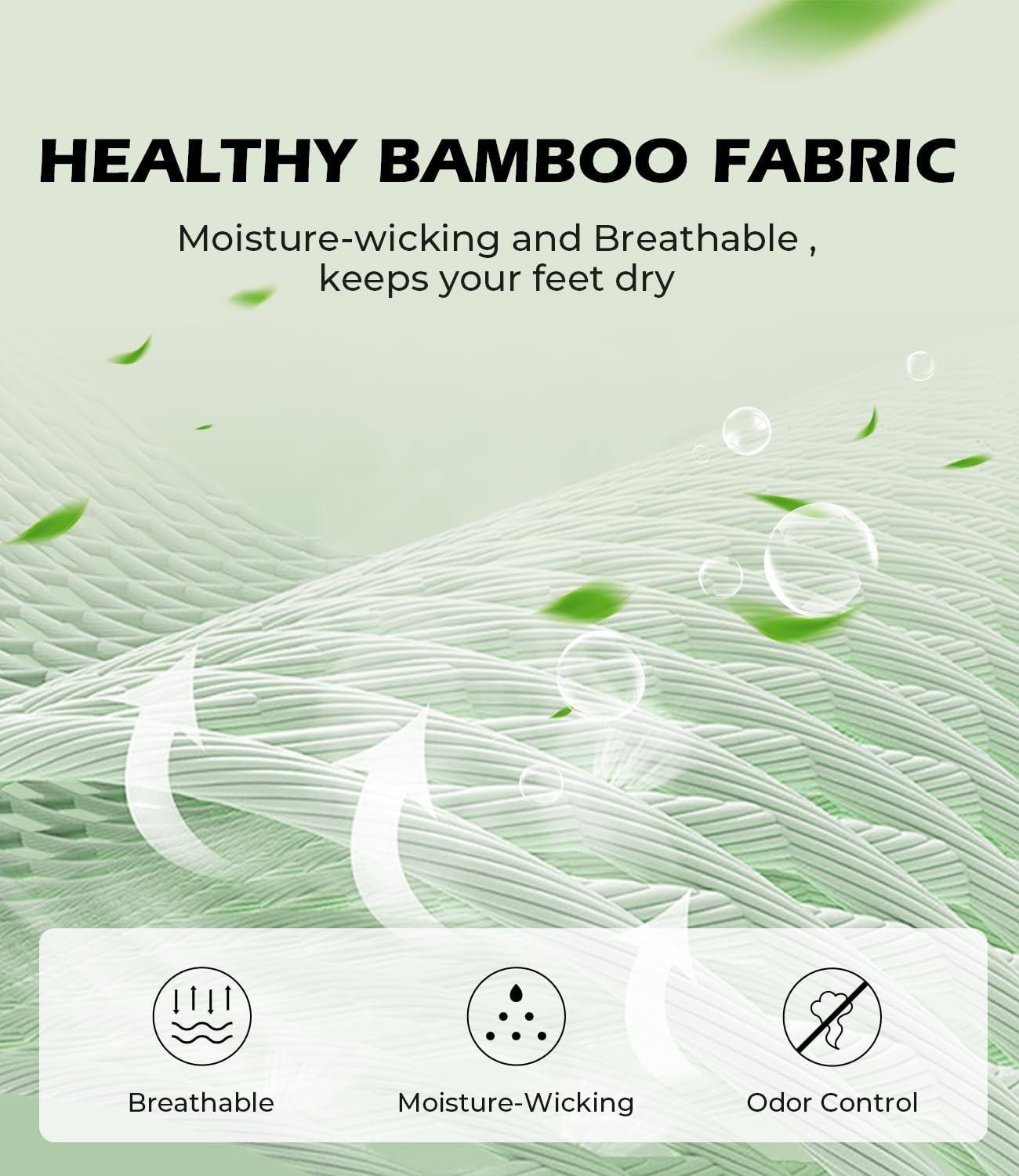 imageBAMBOO COOL Mens NoShow Socks Low Cut Breathable MoistureWicking Socks Non Slip Running Workout casual 6 PacksBlack2 black and Grey2 white2