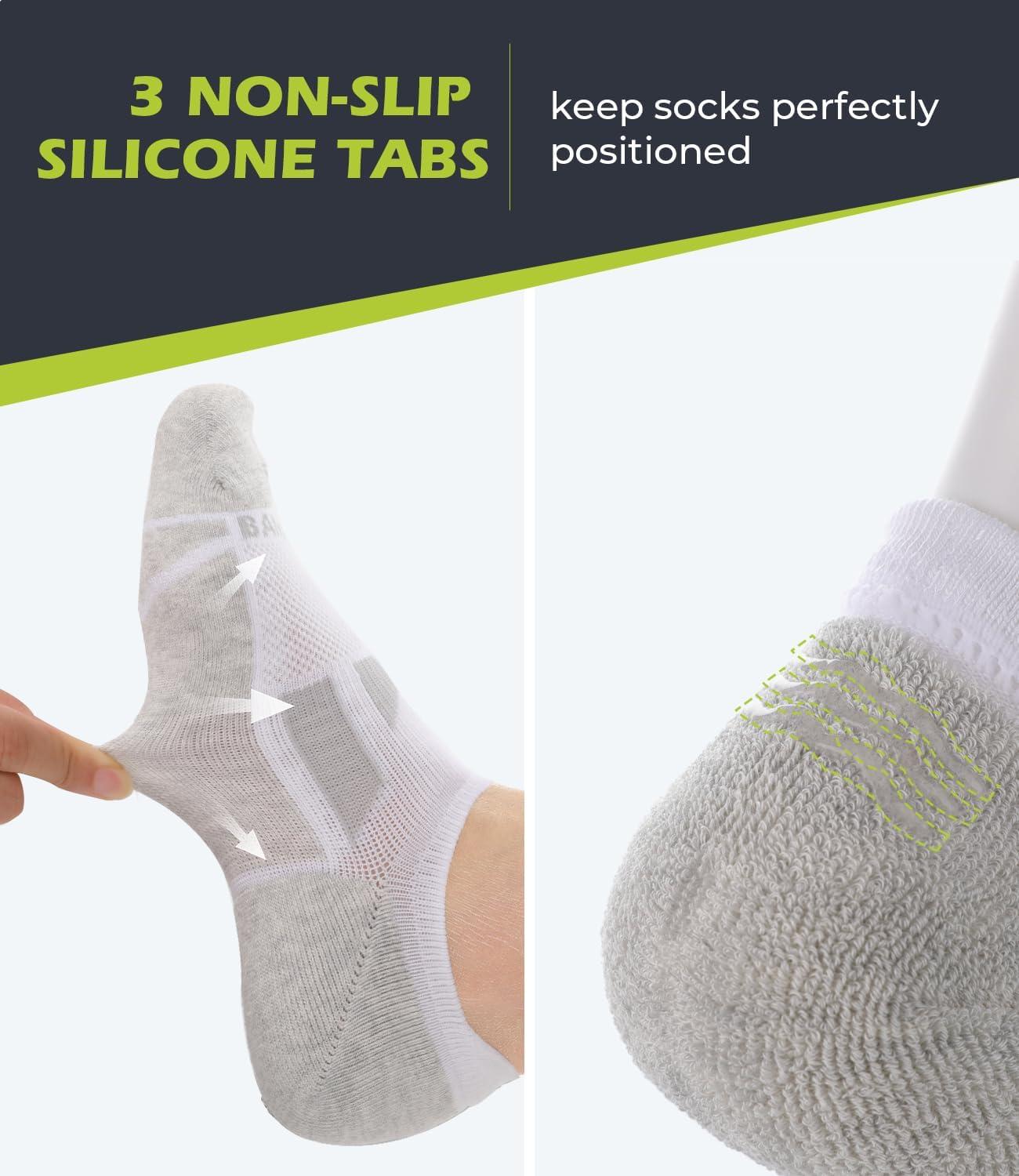 imageBAMBOO COOL Mens NoShow Socks Low Cut Breathable MoistureWicking Socks Non Slip Running Workout casual 6 PacksBlack2 black and Grey2 white2