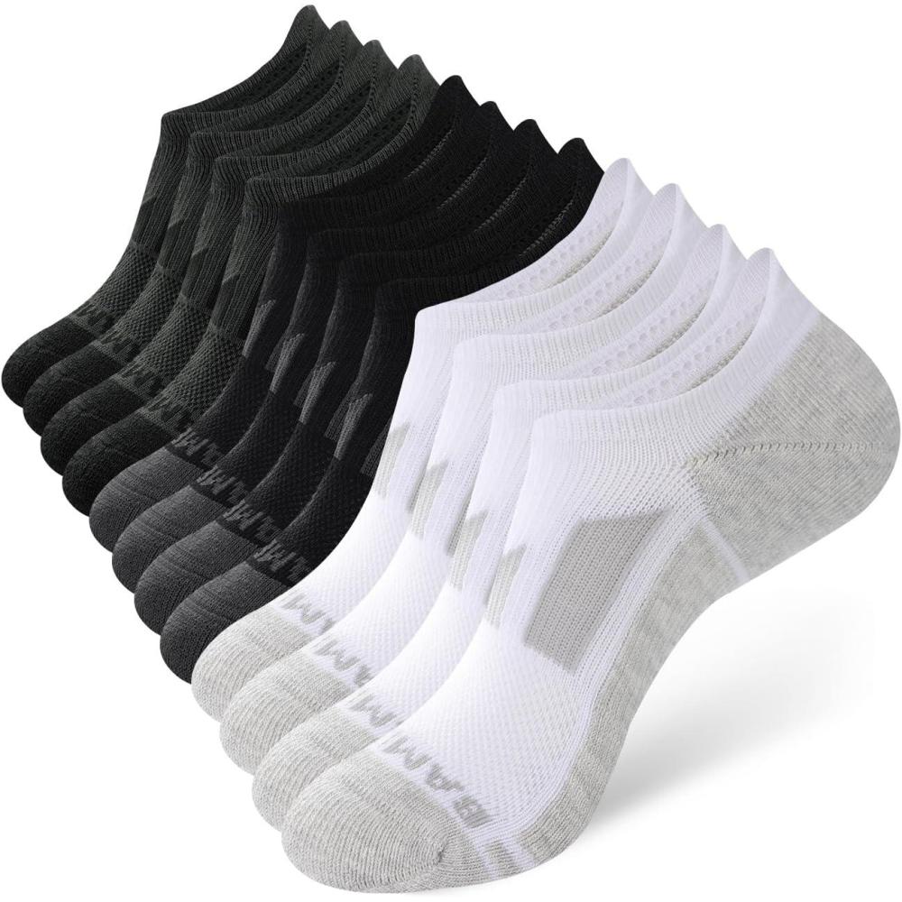 imageBAMBOO COOL Mens NoShow Socks Low Cut Breathable MoistureWicking Socks Non Slip Running Workout casual 6 PacksBlack2 black and Grey2 white2