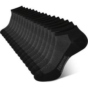 imageBAMBOO COOL Mens Athletic Ankle Socks Cushioned Moisture Wicking Low Cut Running Mesh Socks Arch Support 8 PackBlack 8 Pack