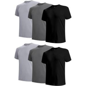 imageBAMBOO COOL Mens Undershirts MoistureWicking Crewneck T Shirts Breathable Stretch Soft Tees for Men 3 or 6 PackBlack2 grey2 light Grey2