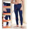 imageMens Heavyweight Thermal Underwear Long Johns Bottom with Soft Wool Lining Warm Base Layer Pants for Cold WeatherBlack1navy Blue1