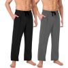 imageBAMBOO COOL Mens Pajamas Bottoms Pajama Pants for Men Lounge Sleep Bottom Pj Pant Soft Comfy Sleepwear with PocketsBblack  Grey2 Pack
