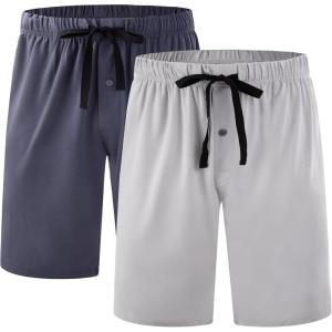 imageBAMBOO COOL Mens Pajamas Bottoms Pajama Pants for Men Lounge Sleep Bottom Pj Pant Soft Comfy Sleepwear with PocketsArock Gray  Light Grey2 Pack