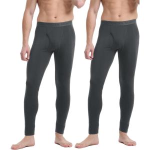 imageMens Heavyweight Thermal Underwear Long Johns Bottom with Soft Wool Lining Warm Base Layer Pants for Cold WeatherDark Grey2