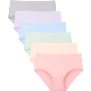 imageBAMBOO COOL Girls Underwear Breathable MoistureWicking 614Y Panties Lightweight Soft Sensory Friendly Briefs 6 PackMulticolorede6 Packs