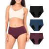 imageBAMBOO COOL Womens Period Underwear High Waisted Leakproof Postpartum Maternity Panties Soft Breathable Absorbent3 PackHeavy Flow B3pack