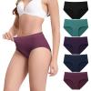 imageBAMBOO COOL Womens Underwear Mid Waisted Brief Ladies Seamless Panties Moisture Wicking Stretchy Full CoverageMulticolor5packc