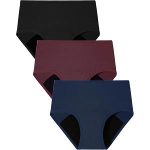 imageBAMBOO COOL Womens Period Underwear High Waisted Leakproof Postpartum Maternity Panties Soft Breathable Absorbent3 PackHeavy Flow D3pack