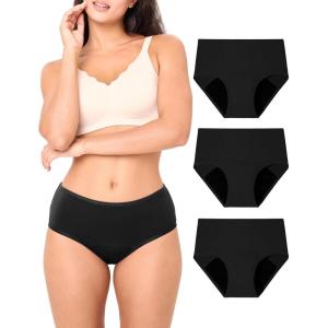 imageBAMBOO COOL Womens Period Underwear High Waisted Leakproof Postpartum Maternity Panties Soft Breathable Absorbent3 PackLight Flow G3pack