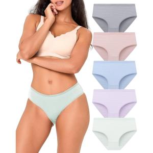 imageBAMBOO COOL Womens Underwear Breathable Mesh MoistureWicking Briefs Soft ampamp Lightweight PantiesMulticolor E5pack
