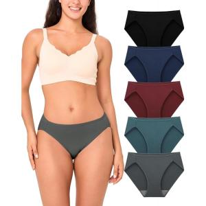 imageBAMBOO COOL Womens Underwear High Cut Briefs Breathable MoistureWicking Hipster Ladies Panties 5PackMulticolor E5pack
