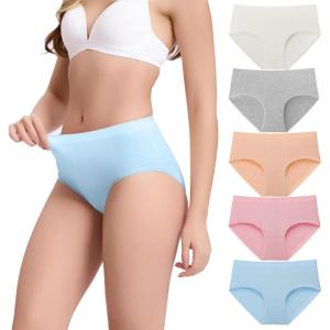 imageBAMBOO COOL Womens Underwear Mid Waisted Brief Ladies Seamless Panties Moisture Wicking Stretchy Full CoverageMulticolor5packd