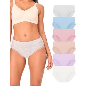 imageBAMBOO COOL Womens Underwear Mid Waisted Brief Ladies Seamless Panties Moisture Wicking Stretchy Full CoverageMulticolor6packe