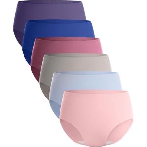 imageBAMBOO COOL Womens Underwear Soft Panties for Women Full Coverage Ladies Underpants Full Coverage Briefs6 PackMulticolor E6pack