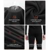 imageBAMBOO COOL Mens Thermal Underwear with Soft Fleece Lined Base Layer Cold Weather Top Bottom Gift SetBlack1
