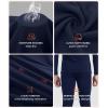 imageBAMBOO COOL Mens Thermal Underwear with Soft Fleece Lined Base Layer Cold Weather Top Bottom Gift SetNavy Blue1