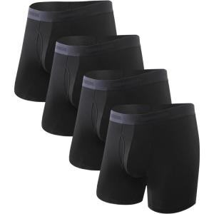 imageBAMBOO COOL Mens Underwear Ultra Soft ampamp Breathable Boxer Briefs Moisture Wicking Tagless 3D Pouch 4 Pack03black4 Pack