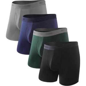 imageBAMBOO COOL Mens Underwear Ultra Soft ampamp Breathable Boxer Briefs Moisture Wicking Tagless 3D Pouch 4 Pack04multicolor4 Pack