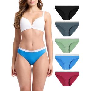 imageBAMBOO COOL Womens Underwear Soft Bikini High Cut Panties Stretch Moisture Wicking Panties for Women 5PackMulticoloured D5pack