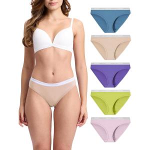 imageBAMBOO COOL Womens Underwear Soft Bikini High Cut Panties Stretch Moisture Wicking Panties for Women 5PackMulticoloured E5pack