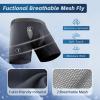 imageBAMBOO COOL BreezeBoo Mens Ultra Breathable Underwear Mesh Boxer Briefs with Lightwight WasitbandNo Ride UpMultipack01dark GraySteel GrayGrayBlack4 Pack