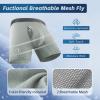 imageBAMBOO COOL BreezeBoo Mens Ultra Breathable Underwear Mesh Boxer Briefs with Lightwight WasitbandNo Ride UpMultipack02blurishgrayGreyishgreenGraySteel Gray4 Pack