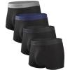 imageMens Bamboo Underwear 4Pack  Ultra Soft AntiRoll Waistband Tagless Trunks01black4 Pack