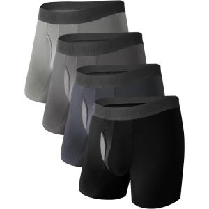 imageBAMBOO COOL BreezeBoo Mens Ultra Breathable Underwear Mesh Boxer Briefs with Lightwight WasitbandNo Ride UpMultipack01dark GraySteel GrayGrayBlack4 Pack